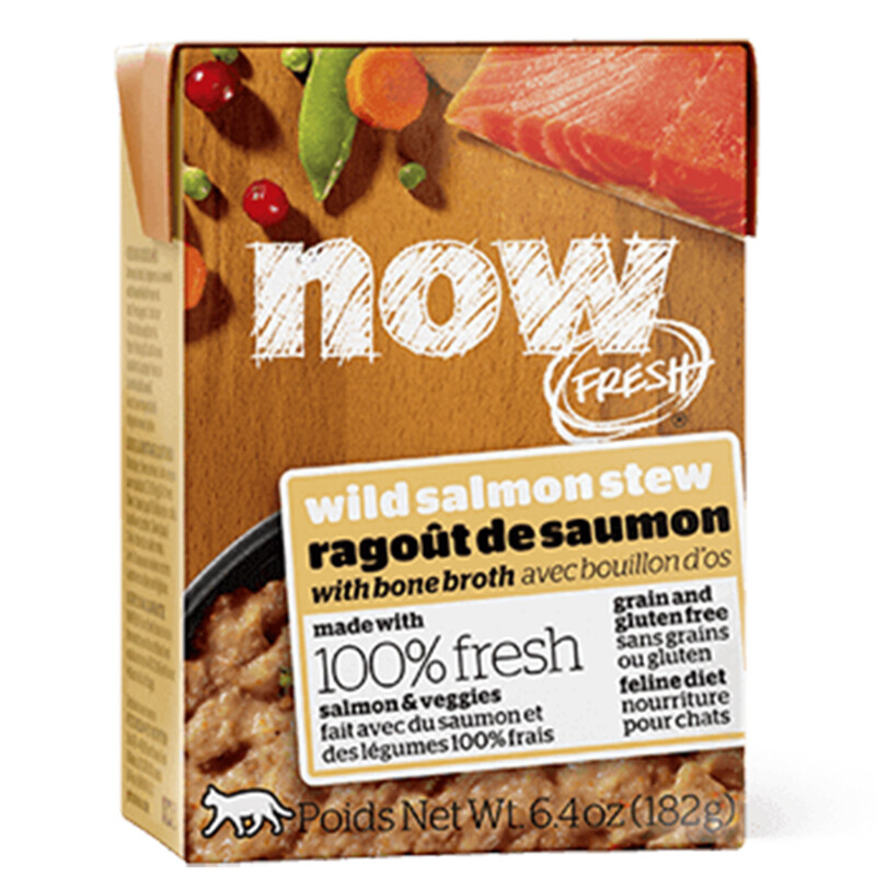 NOW FRESH Grain Free Wild Salmon Stew with Bone Broth Cat Food 6.4oz - 野生三文鱼猫餐盒