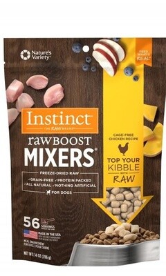 INSTINCT DOG FOOD RAW BOOST MIXERS CAGE-FREE CHICKEN RECIPE 14oz - 狗狗鸡肉伴餐冻干粒