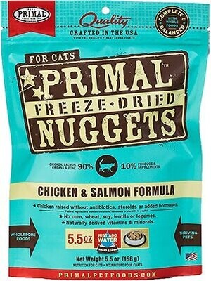 Primal Freeze Dried Nuggets Chicken & Salmon Cat 5.5oz 鸡肉三文鱼猫冻干