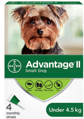 Advantage II Small Dog Once-A-Month Topical Flea Treatment < 4.5kg