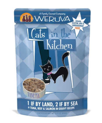 Weruva 1 if by land 2 if by sea, Tuna&Beef&Salmon recipe cat food