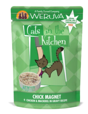 Weruva Chick Magnet Chicken & Mackerel in Gravy Recipe Cat Food 3oz - Weruva 鸡肉鲭鱼餐包 3oz