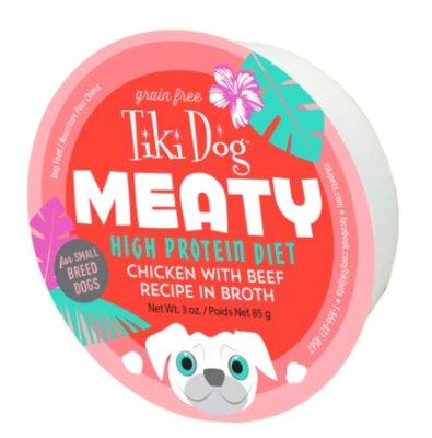 Tiki Dog Meaty Chicken with Beef Recipe Dog Food 3oz -Tiki Dog 鸡肉牛肉狗餐盒
