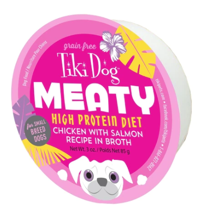 Tiki Dog Meaty Chicken with Salmon Recipe Dog Food 3oz -Tiki Dog 鸡肉三文鱼狗餐盒