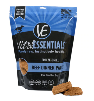 Vital Essentials (VE) - Beef Dinner Patties Freeze-Dried Grain Free (Dog Food) - 14oz - 无谷牛肉冻干肉饼