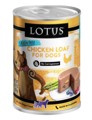 Lotus Chicken Loaf Grain-Free Canned Dog Food, 12oz- 鸡肉狗罐头