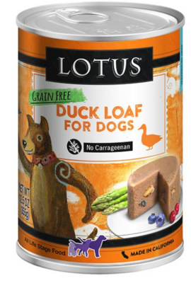 Lotus Duck Loaf Grain-Free Canned Dog Food, 12oz- 鸭肉狗罐头