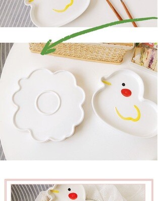 ins creative cartoon personalized duck ceramic plate-ins创意卡通个性鸭子陶瓷盘宠物碗