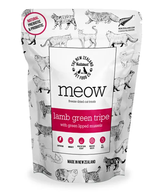 The NZ Natural Meow Lamb Green Tripe With Green Lipped Mussel 40g
