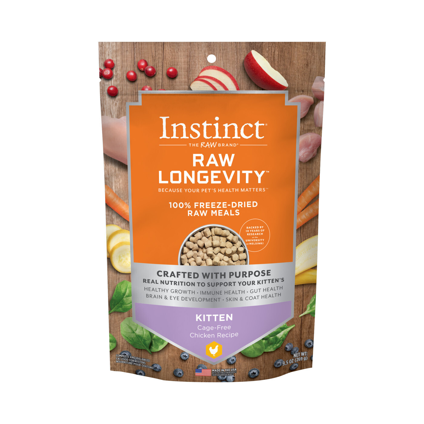 Instinct Raw Longevity 100% Freeze-Dried Chicken Recipe-Kitten