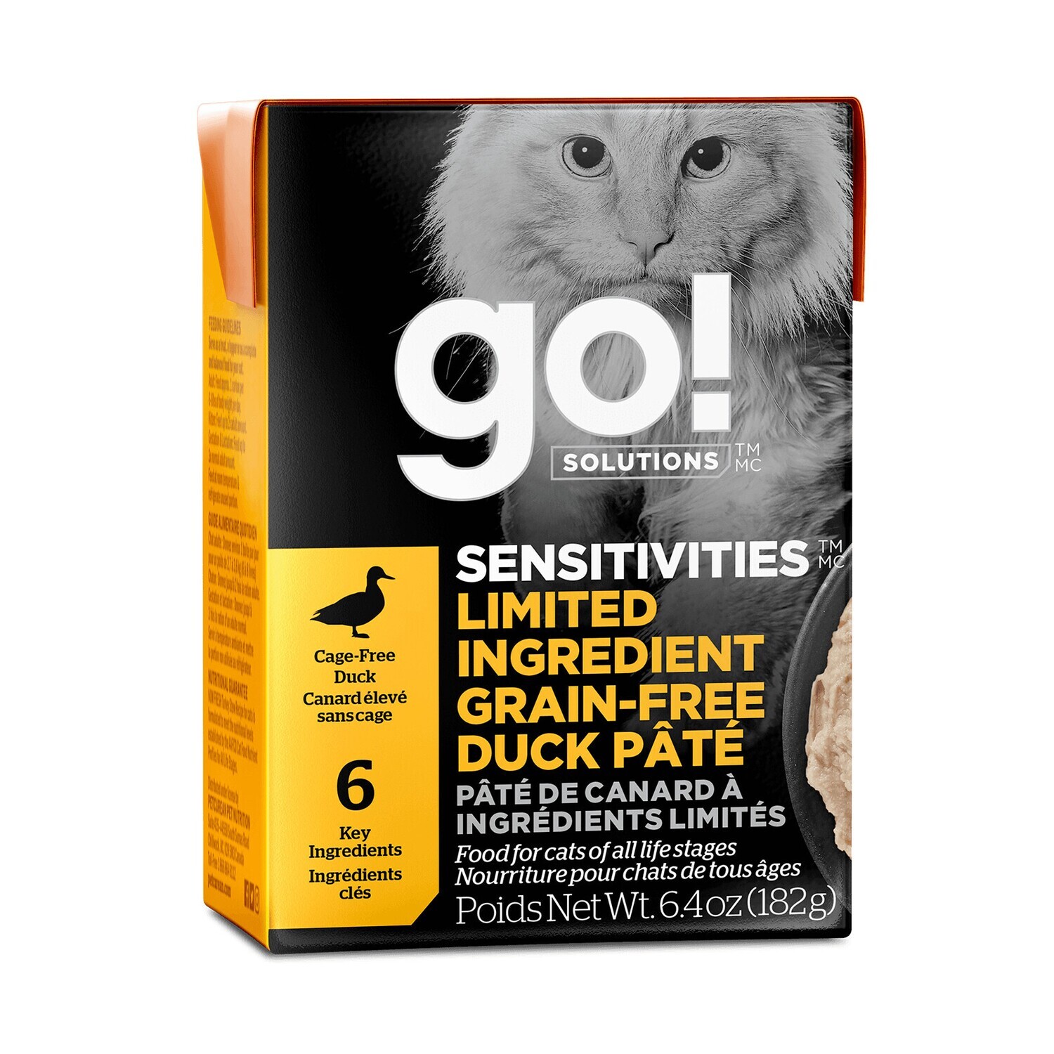 GO SENSITIVITIES LID GRAIN FREE DUCK PATE CAT FOOD-6.4oz 防过敏无谷鸭肉猫罐头