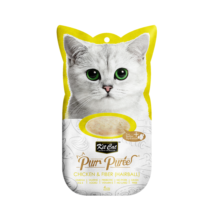 KitCat Purr Puree Cat Treats - Chicken & Fiber (Hairball)