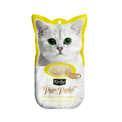 KitCat Purr Puree Cat Treats - Chicken & Fiber (Hairball)