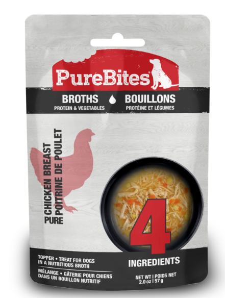 PureBites Chicken & Vegetables Broth Wet Treat Pouch for Dog