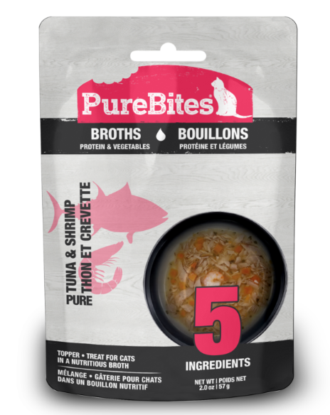 PureBites Tuna, Shrimp & Vegetables Broth Wet Treat Pouch for Cat