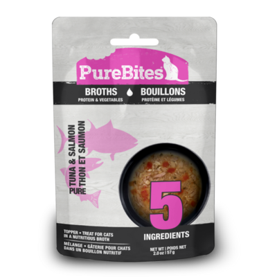 PureBites Tuna Salmon Vegetables Broth Wet Treat Pouch for Cat