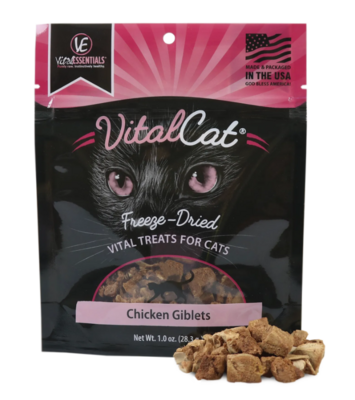 Vital Essentials Chicken Giblets Freeze-Dried Grain Free Treats, 1 oz- 鸡内脏猫零食冻干