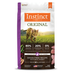 Instinct Original Grain-Free Recipe with Real Rabbit Freeze-Dried Raw Coated Dry Cat Food -10LB