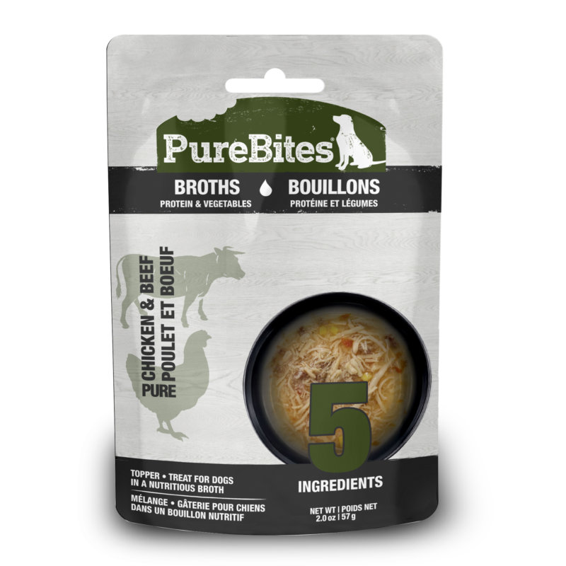 PureBites Chicken, Beef Vegetables Broth Wet Treat Pouch for Dog-鸡肉牛肉蔬菜狗餐包
