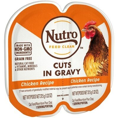 Nutro Perfect Portions Cat Cuts in Gravy Variety Pack Chicken & Salmon - 2 x 2.65 oz 鸡肉+三文鱼混合猫咪餐盒