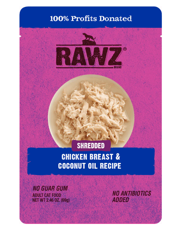 RAWZ CAT POUCH Shredded Chicken Brest & Coconut Oil Wet Food