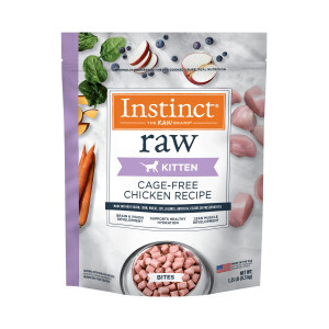 Instinct Bites Chicken Recipe Cage-Free Raw Frozen Kitten Food 1.25lb- 走地鸡幼猫冰冻粮