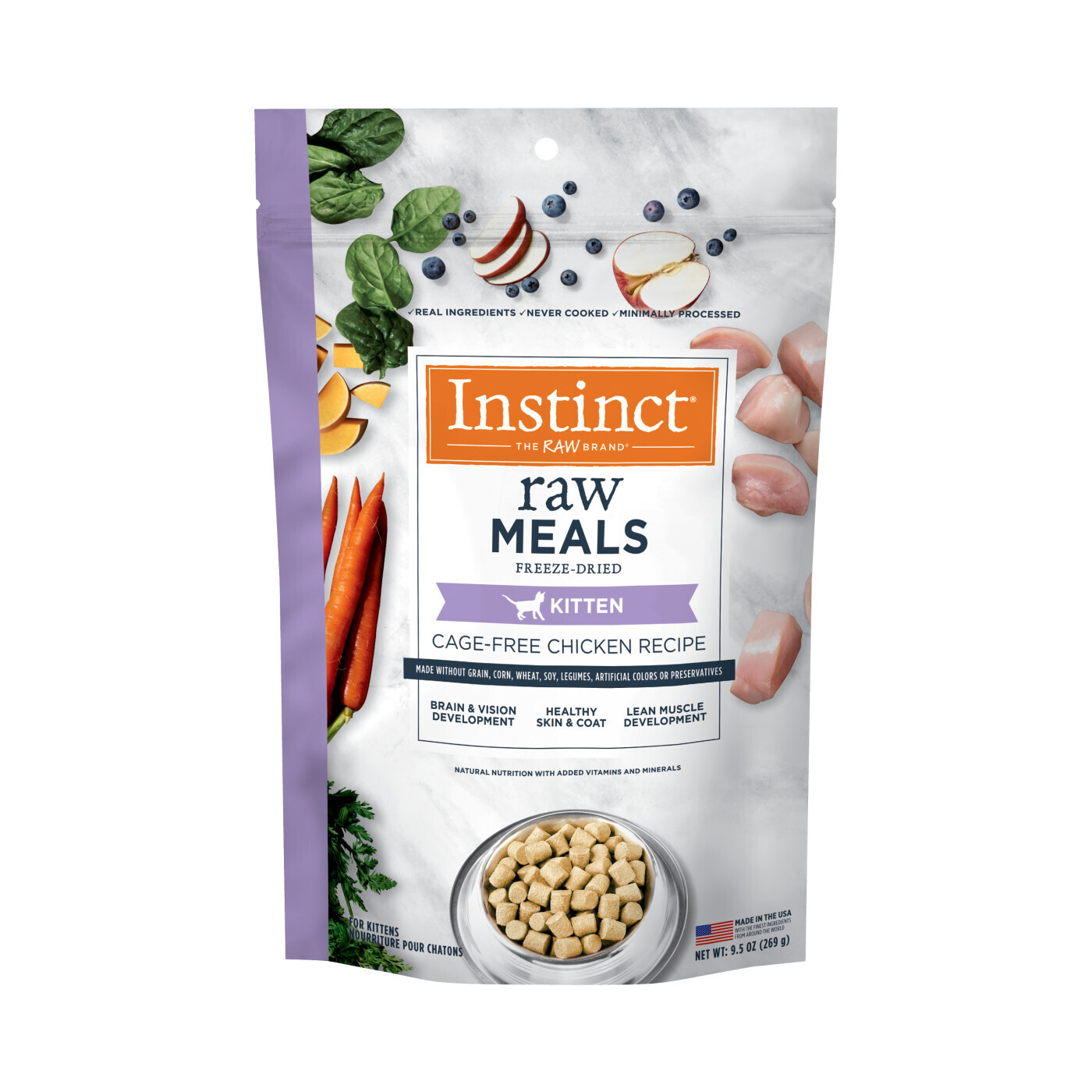 INSTINCT RAW FREEZE-DRIED MEALS CAGE-FREE CHICKEN RECIPE FOR KITTENS - 幼猫鸡肉冻干粮