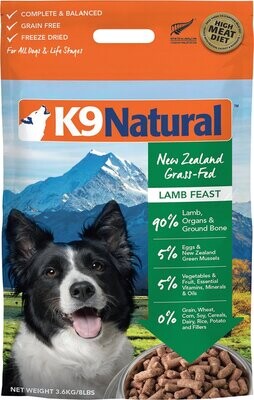 K9 Lamb Feast Freeze Dried Dog Food(BB 22 SEP 2023)