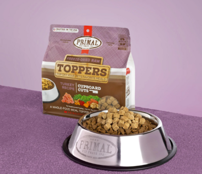 PRIMAL FREEZE-DRIED RAW TOPPERS TURKEY FOR DOGS AND CATS