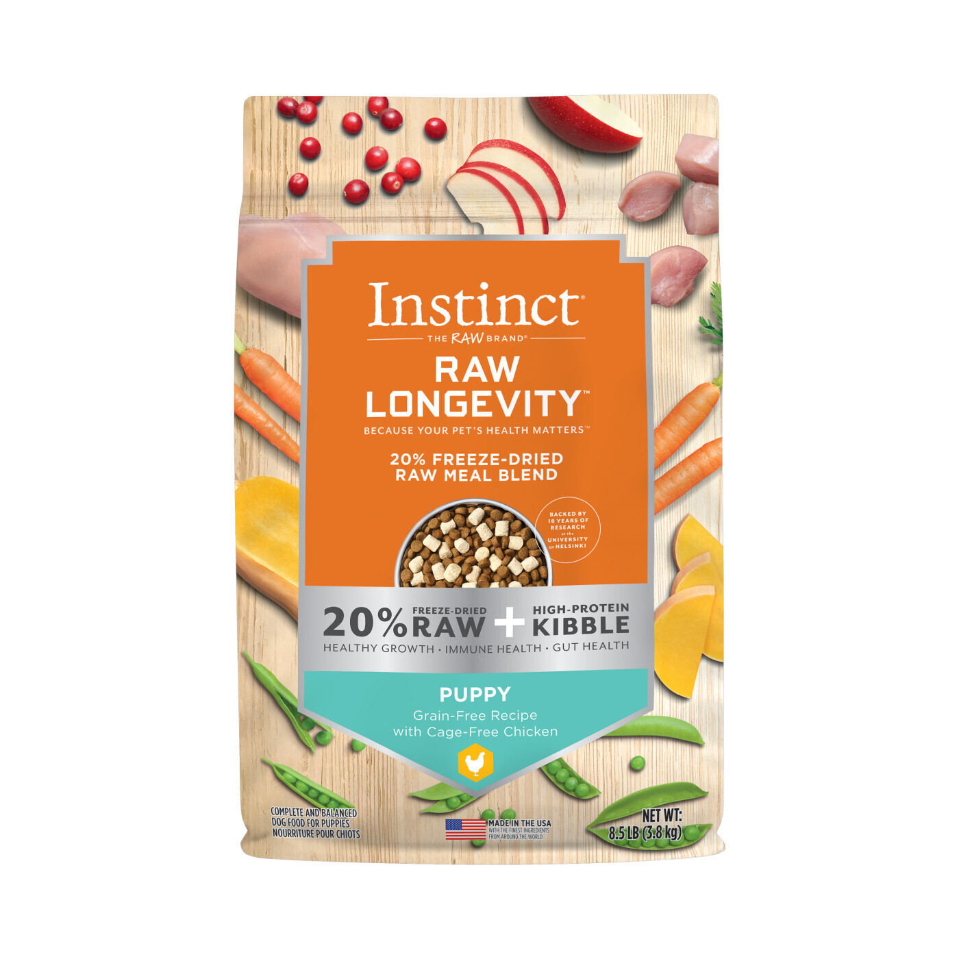 INSTINCT RAW LONGEVITY 20% FREEZE-DRIED RAW MEAL BLEND CAGE-FREE CHICKEN RECIPE FOR PUPPIES - ( BB 17 JUN 2023 )