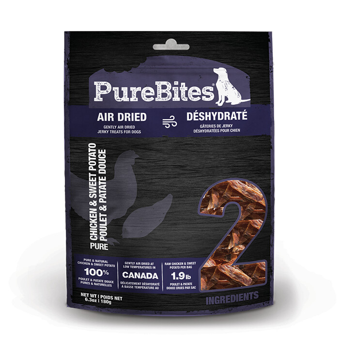 PureBites Chicken & Sweet Potato Jerky Dog Treats-180g