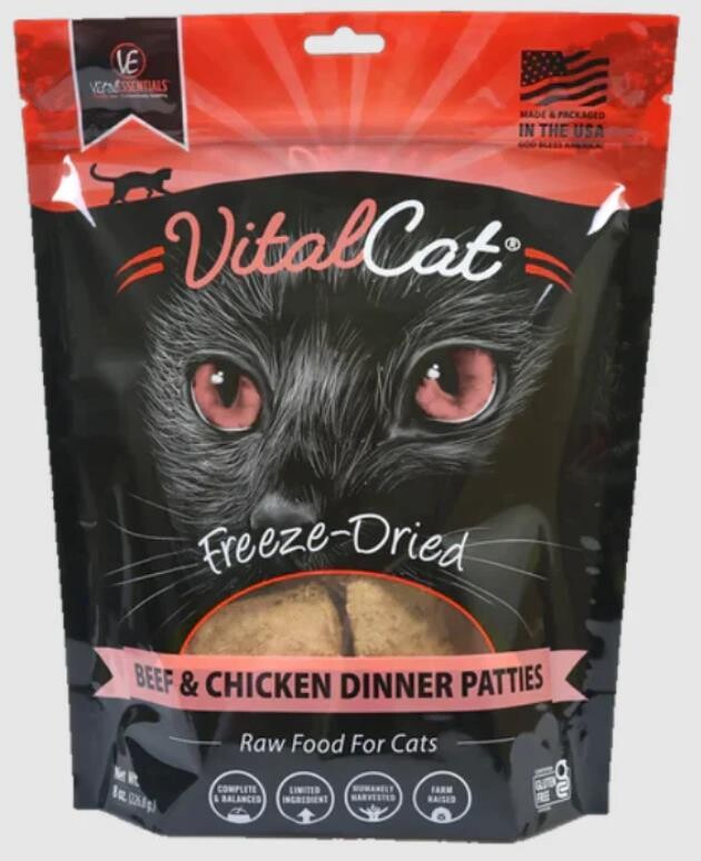 Vital Essentials Beef & Chicken Dinner Patties Freeze-Dried Cat Food