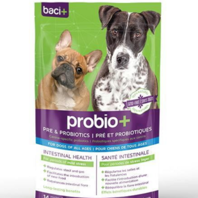 Prebiotics and probiotics probio+, Baci+ for dogs of all ages (BB JUN 2024)