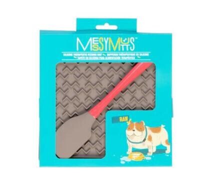 Messy Mutts Silicone Therapeutic Dog Lick Mat with Silicone Spatula