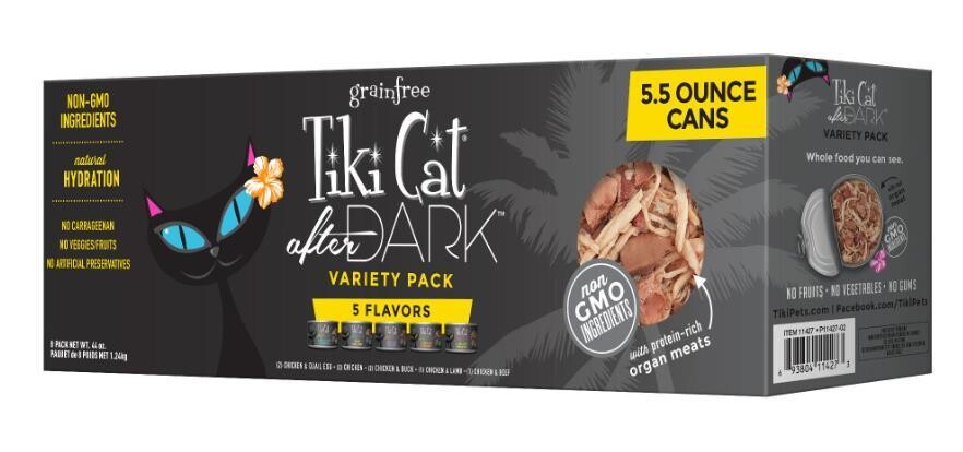 TikiCat After Dark Wet Cat Food-Variety Pack, 8ct, 5 Flavors