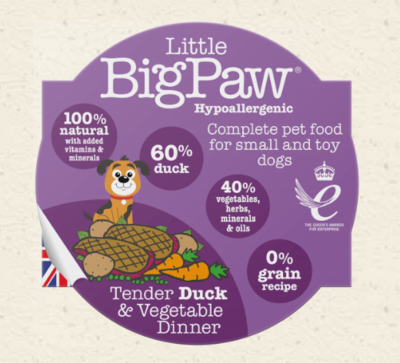 Little BigPaw Tender Duck & Vegetable Dinner 85g