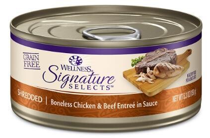 Wellness Signature Selects Cat Food-Boneless Chicken&Beef Entree