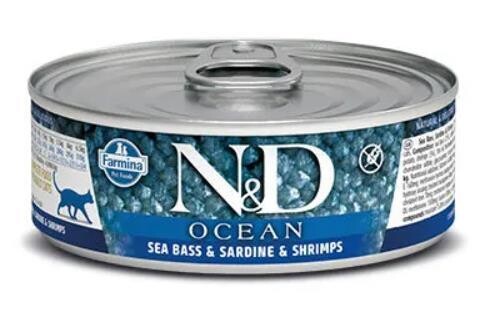 Farmina N&D Ocean Adult cat Wet Food-Sea Bass Sardine&Shrimp stew