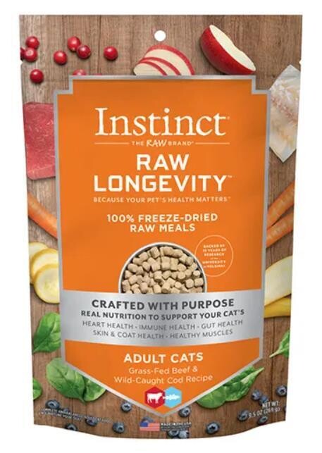 Instinct Freeze-Dried Raw Meals For Cats Grass-Fed Beef&Wild-Caught Cod