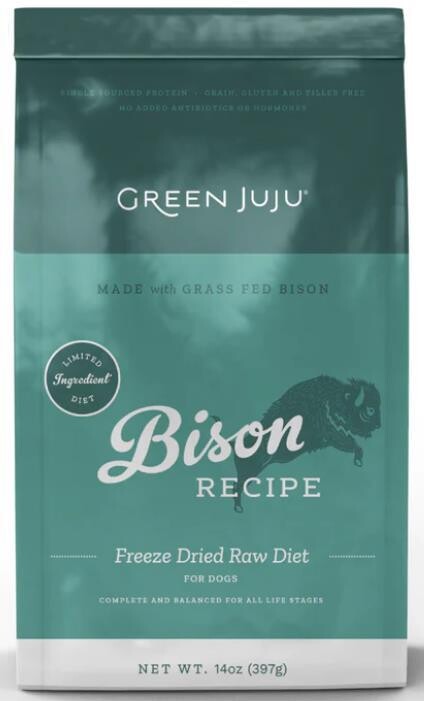 Green Juju Freeze Dried Raw Diet-Bison Recipe for dog