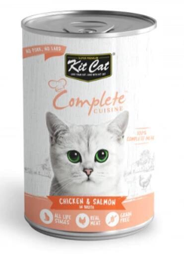 KitCat Complete Cuisine 猫咪鸡肉&三文鱼汤罐头