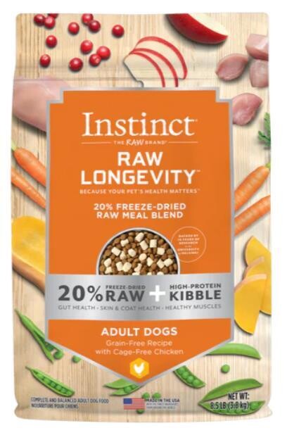 Instinct - Raw Longevity 20% Freeze-Dried Raw Meal Blend - Cage-Free Chicken Recipe (For Dogs)