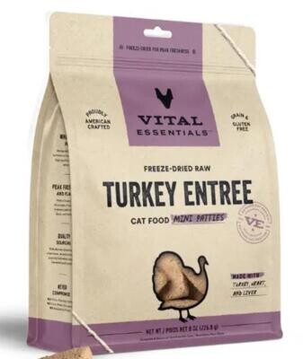 Vital Essentials Freeze-Dried Raw Turkey Entrée for Cats - Mini Patties