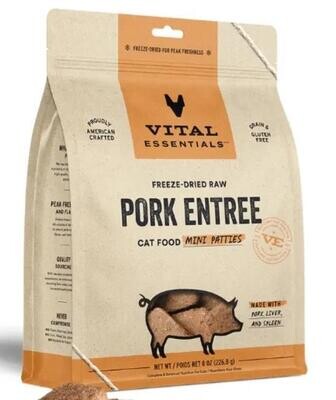 Vital Essentials Freeze-Dried Raw Pork Entrée for Cats - Mini Patties