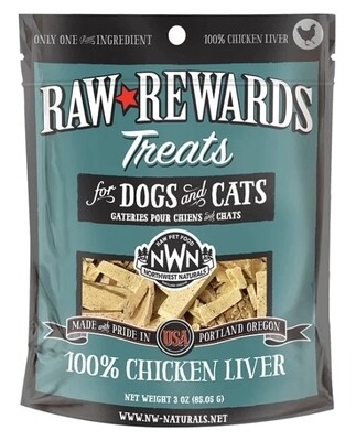 NORTHWEST NATURALS RAW REWARDS FREEZE-DRIED RAW CHICKEN LIVER TREATS FOR CATS & DOGS