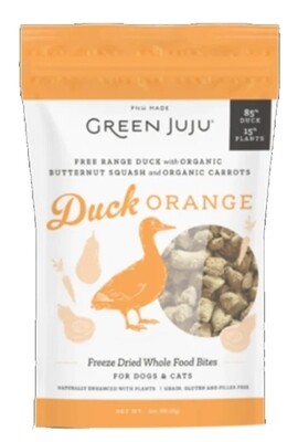 Green juju - duck orange freeze dried whole food bites