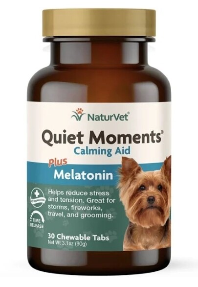 NaturVet Quiet Moments Calming Aid Plus Melatonin (BB AUG 2024)