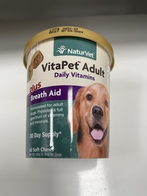 NaturVet VitaPet Adult Daily Vitamins Soft Chews (BB MAR 2024)