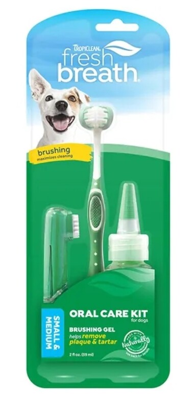 TropiClean Fresh Breath Oral Care Kit for Small & Medium Dogs