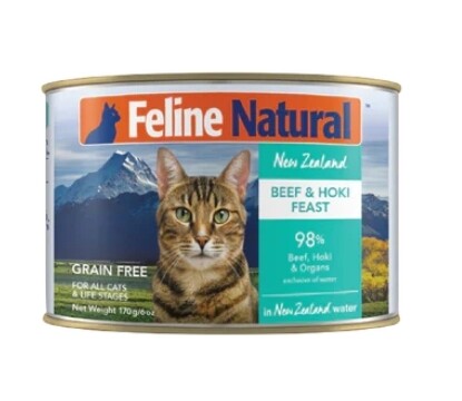 K9 Feline Natural 牛肉和鳕鱼无谷物猫罐头